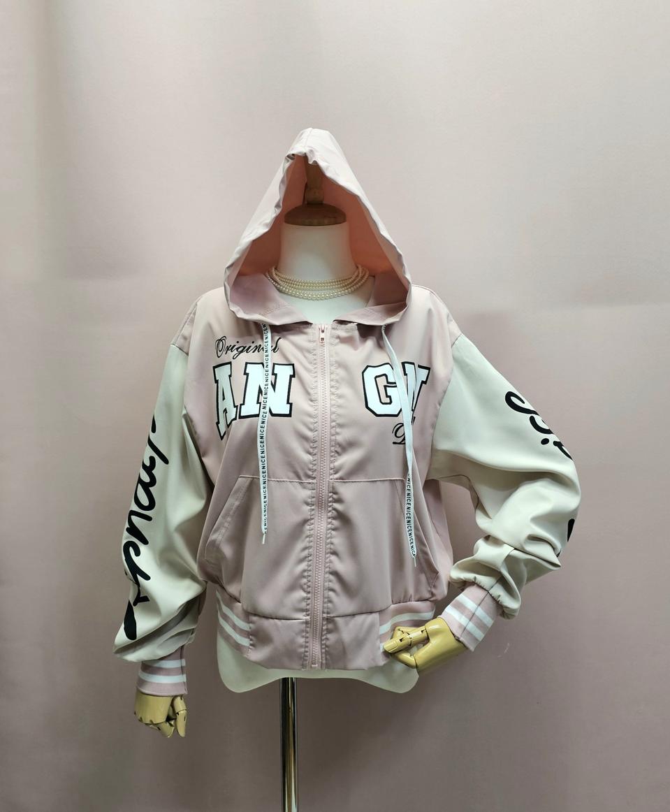 러블리 핑크 레터링 야구점퍼