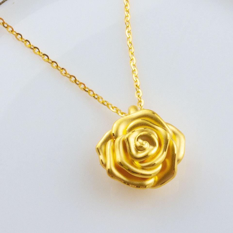 24k 장미 꽃 순금 목걸이