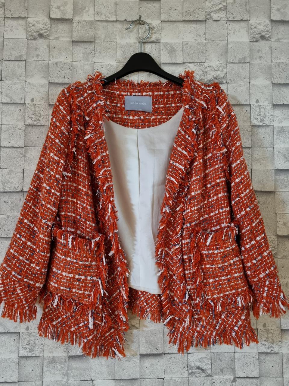 COCO SCHON 오픈 숏 트위드 자켓