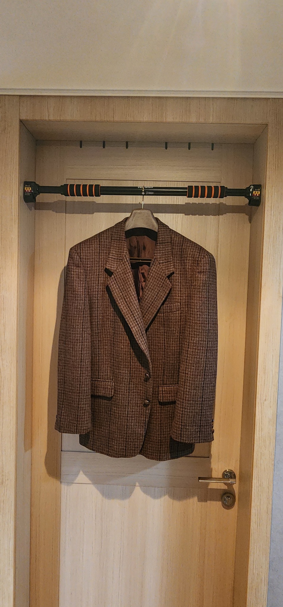 브라운 체크 트위드 모직자켓  2XL