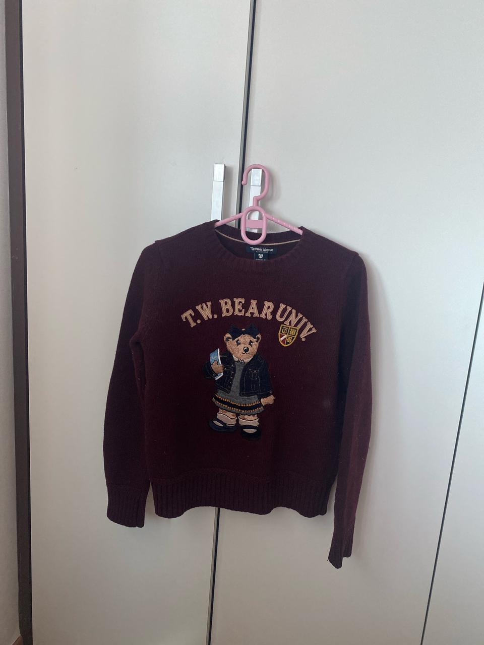[티니위니] 베어 니트 XS (와인색)