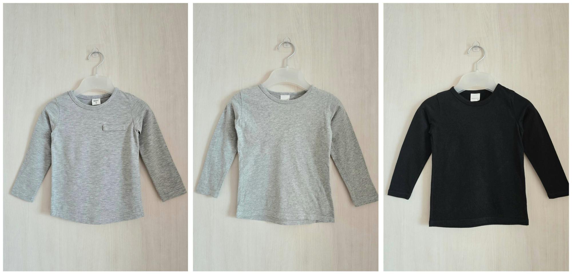 유아동 긴팔티셔츠 5호 3종 일괄