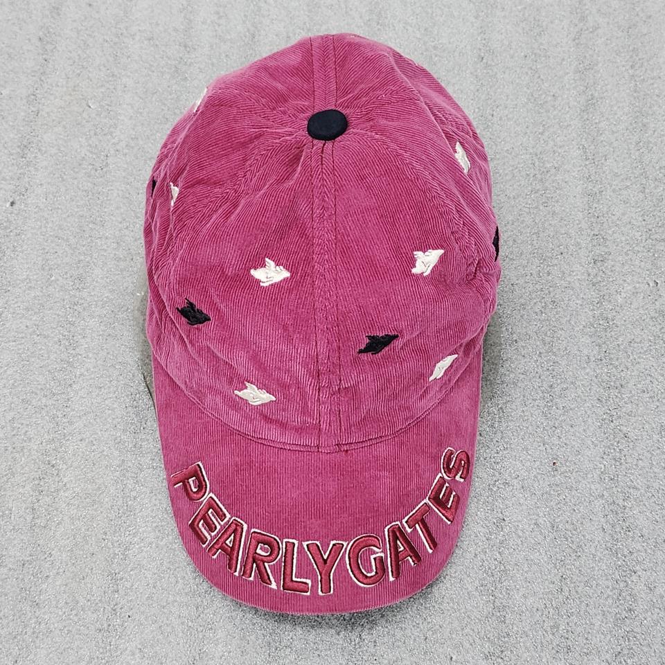PEARLY GATES 코듀로이 골프캡 다크핑크