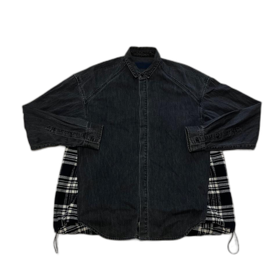 준지 19f/w 하이브리드 오버핏 데님 흑청셔츠