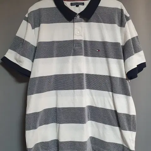 타미힐피거 단가라 반팔 빈티지 빅사이즈 카라 피케 티셔츠