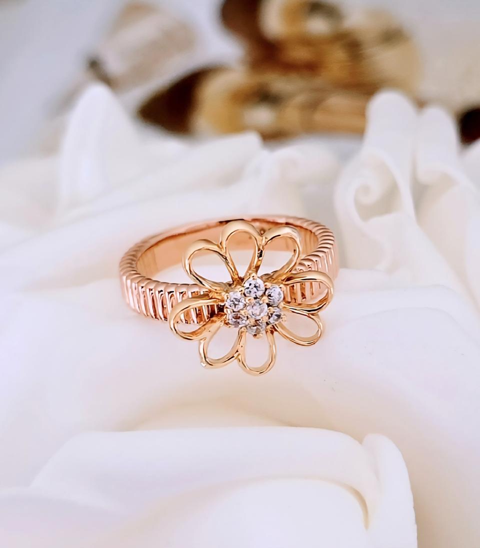 18k 콤비 플라워 반지?