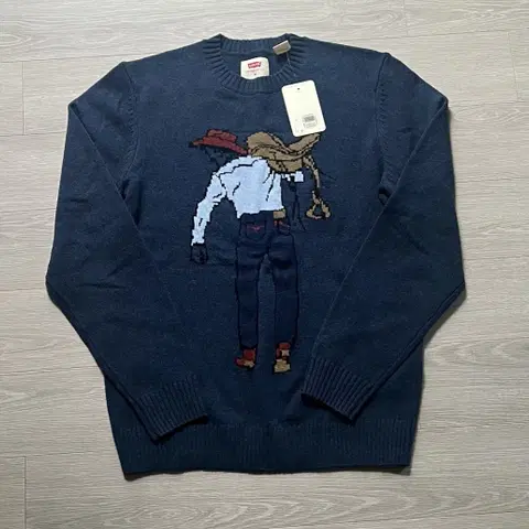 (새상품) 리바이스 카우보이 자수 울 니트