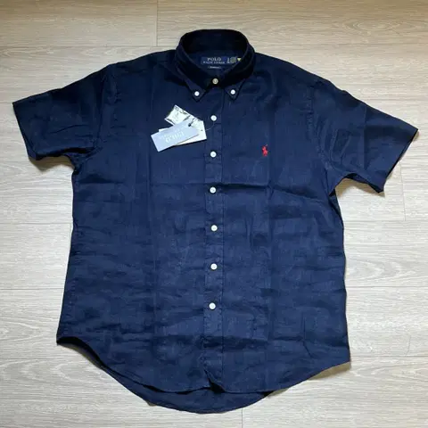 (백화점판,새상품) 폴로 랄프로렌 반팔 린넨 셔츠 네이비