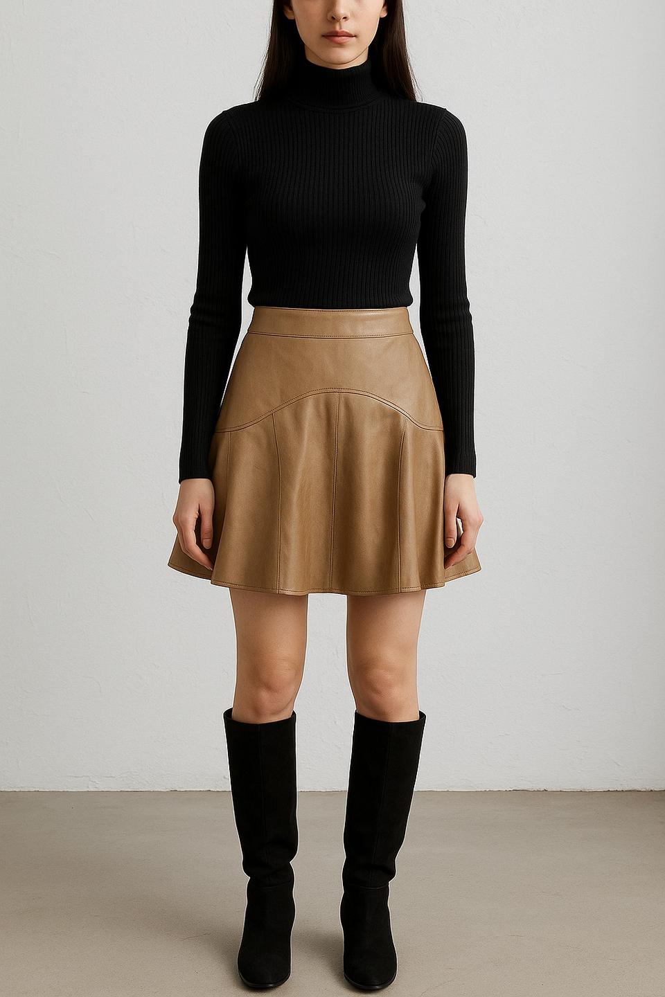 뒷밴딩 플레어 미니스커트