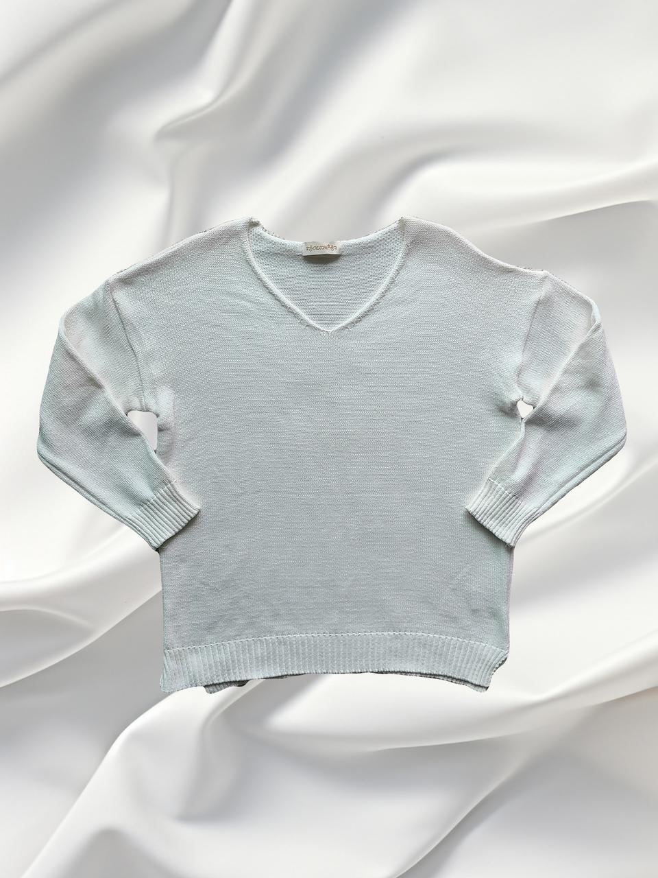 브이넥 니트 긴팔 티셔츠