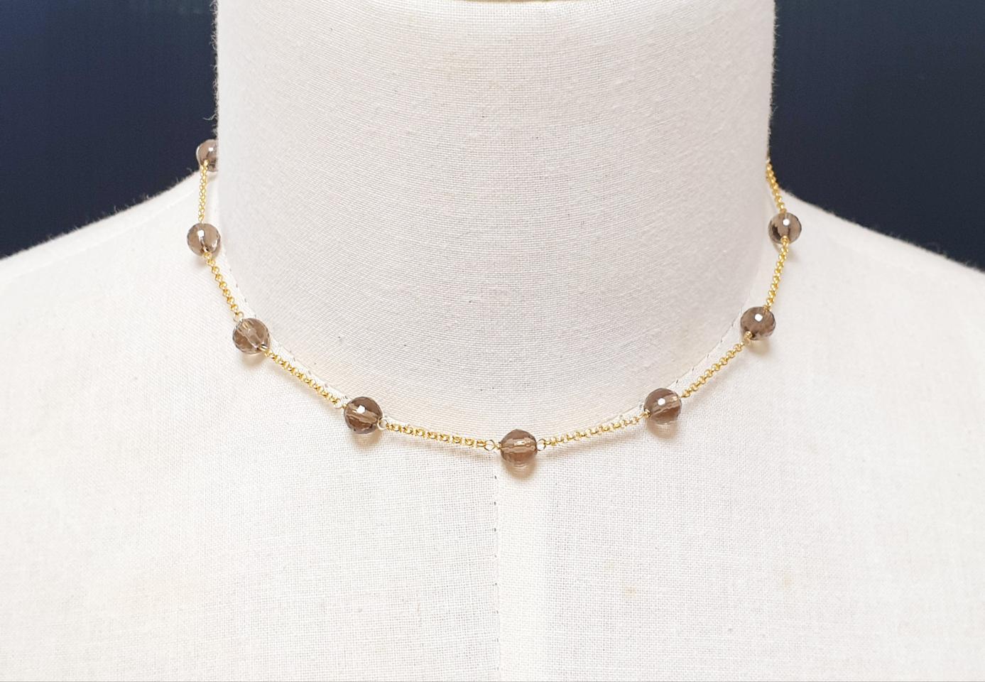 스모키 브라운 체인 목걸이