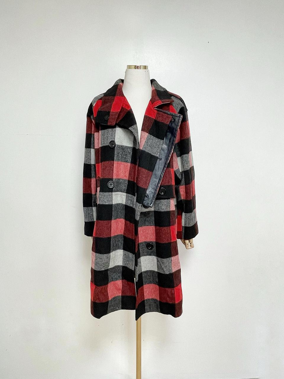 쥬시쥬디 체크 모혼방 코트