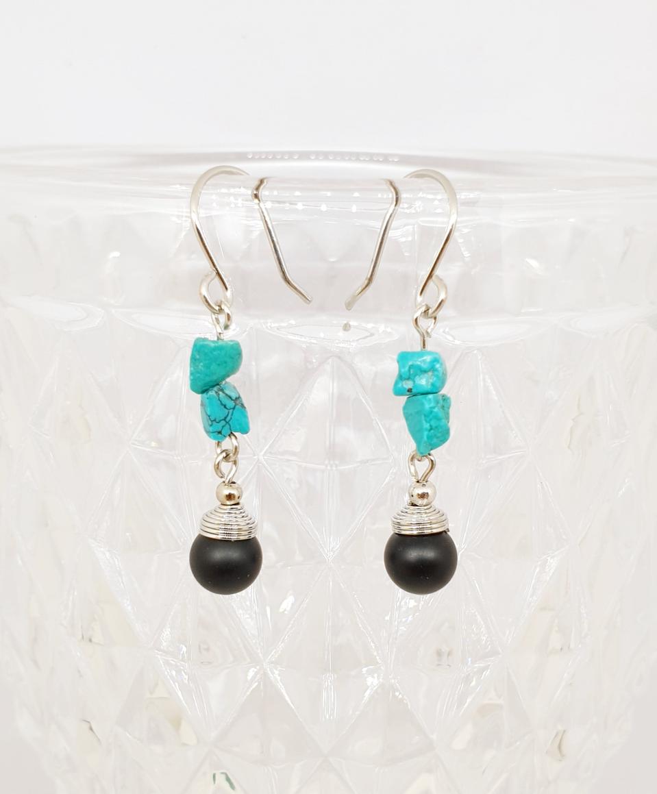 오닉스&터키석 귀걸이