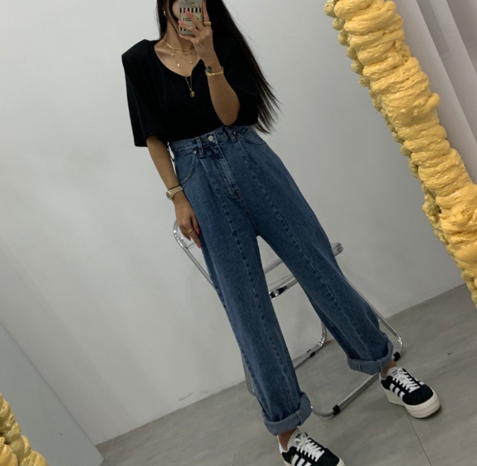 벨201 절개 밴딩 팬츠 청바지 S