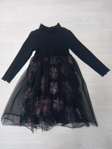 여아130 겨울,간절기 블랙레이스 원피스