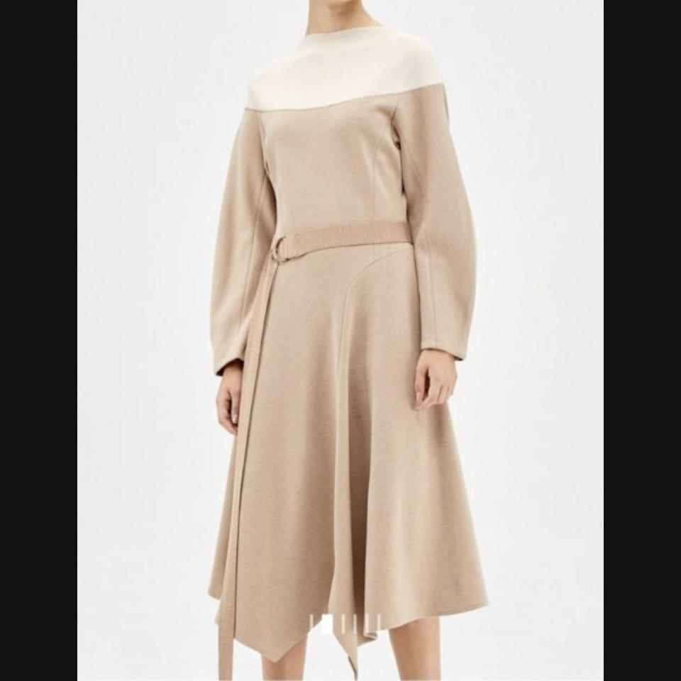 SYSTEM 텍스쳐 슬림 플레어 울 드레스