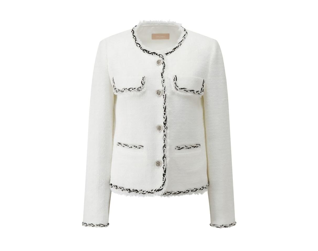 실착1회. 씨씨 콜렉트 트위드 자켓 55사이즈 화이트