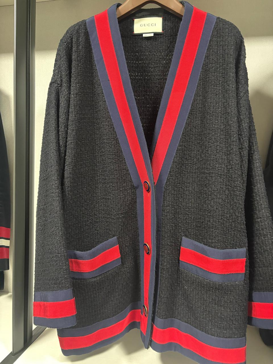 구찌 트위드 가디건