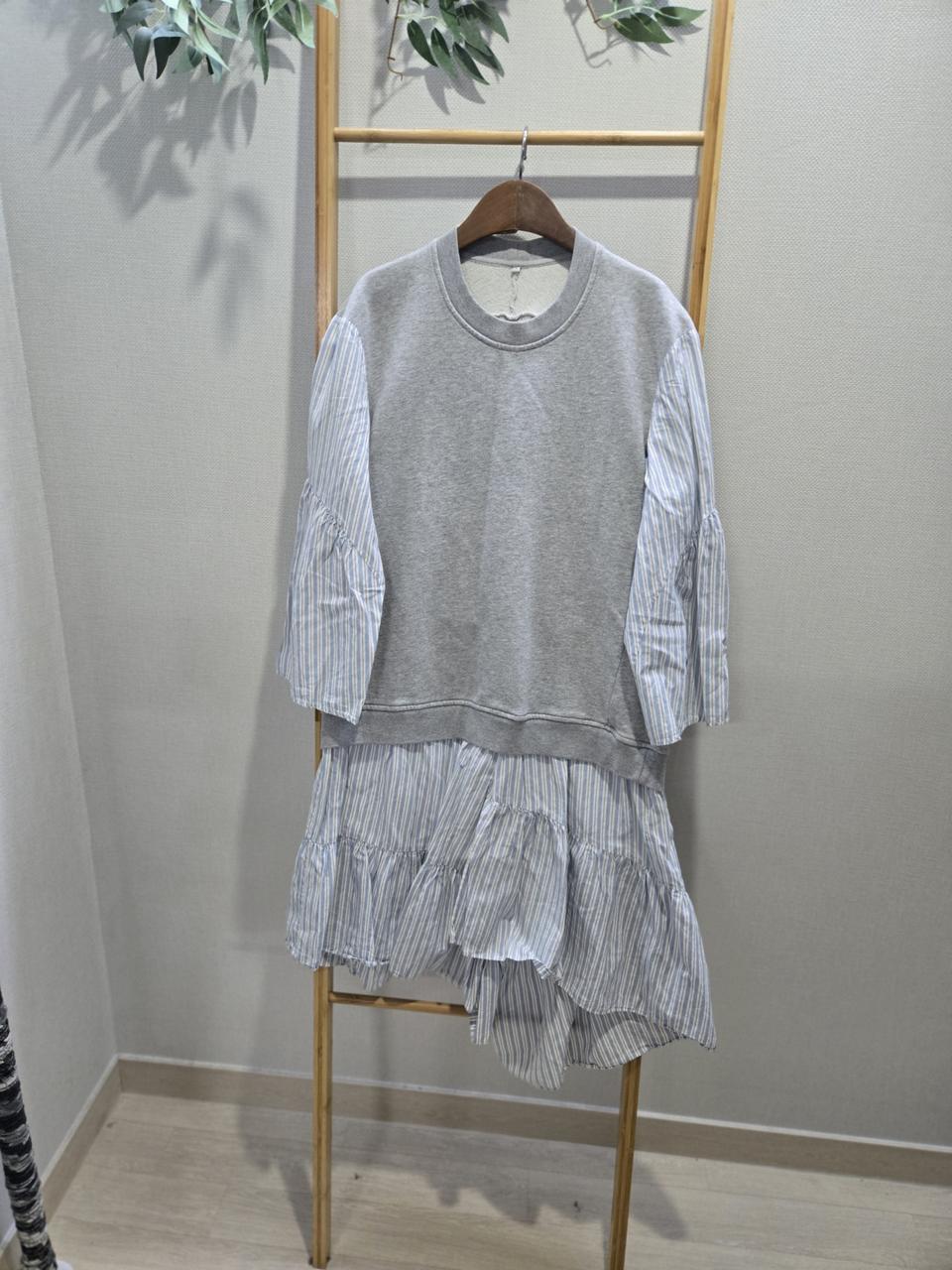 맨투맨 스트라이프 원피스