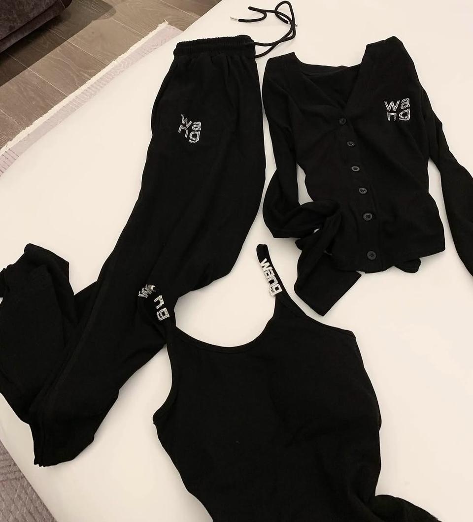 수입 3ps 산더왕 블랙 후드집업 트레이닝 쓰리피스 세트