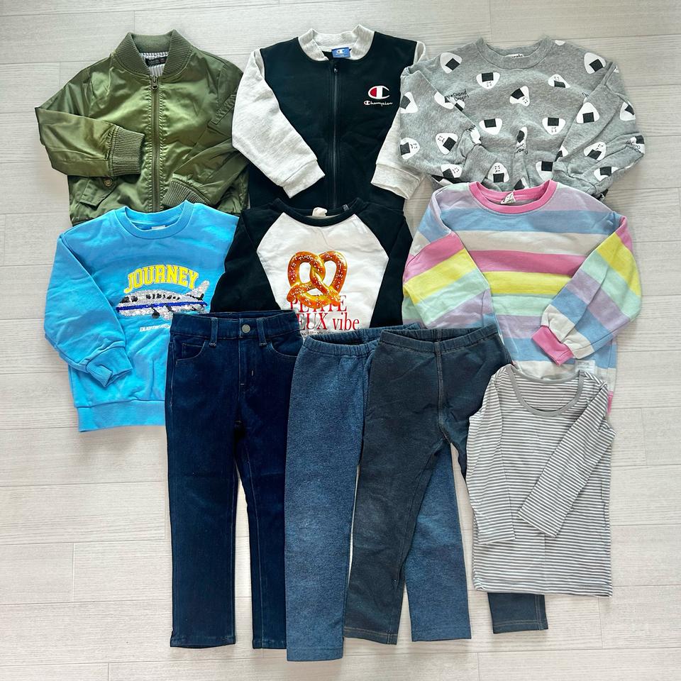 남아 100 가을 겨울 옷 9벌 일괄 긴팔 히트텍 유니클로 탑텐키즈 기모