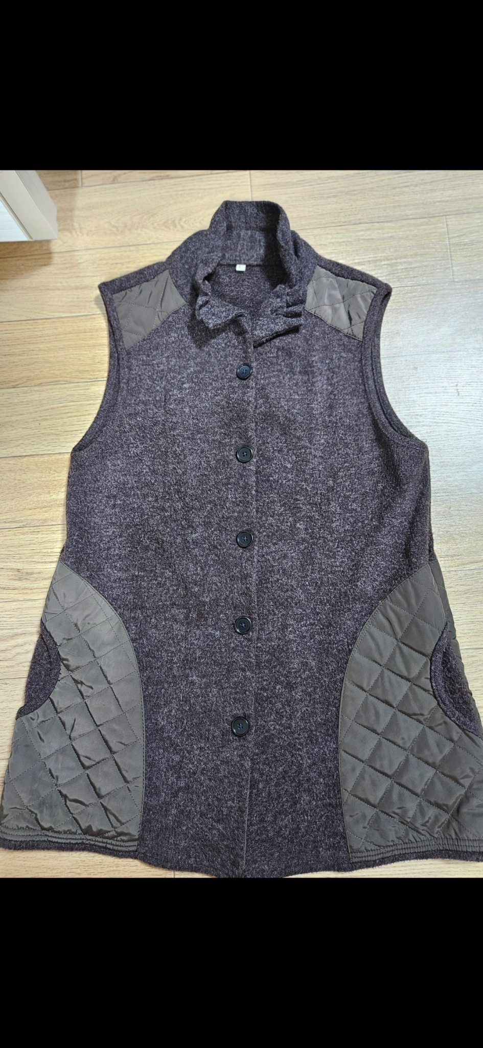 퀼팅 배색 여성 조끼 66