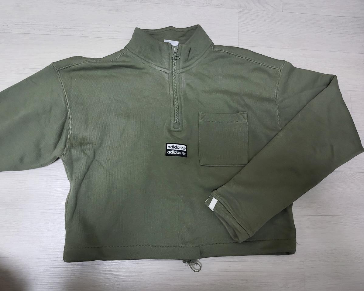 아디다스 하프집업 맨투맨 카키xs