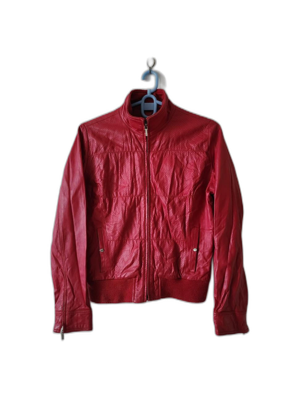 데코 레드 양가죽 봄버 자켓 66