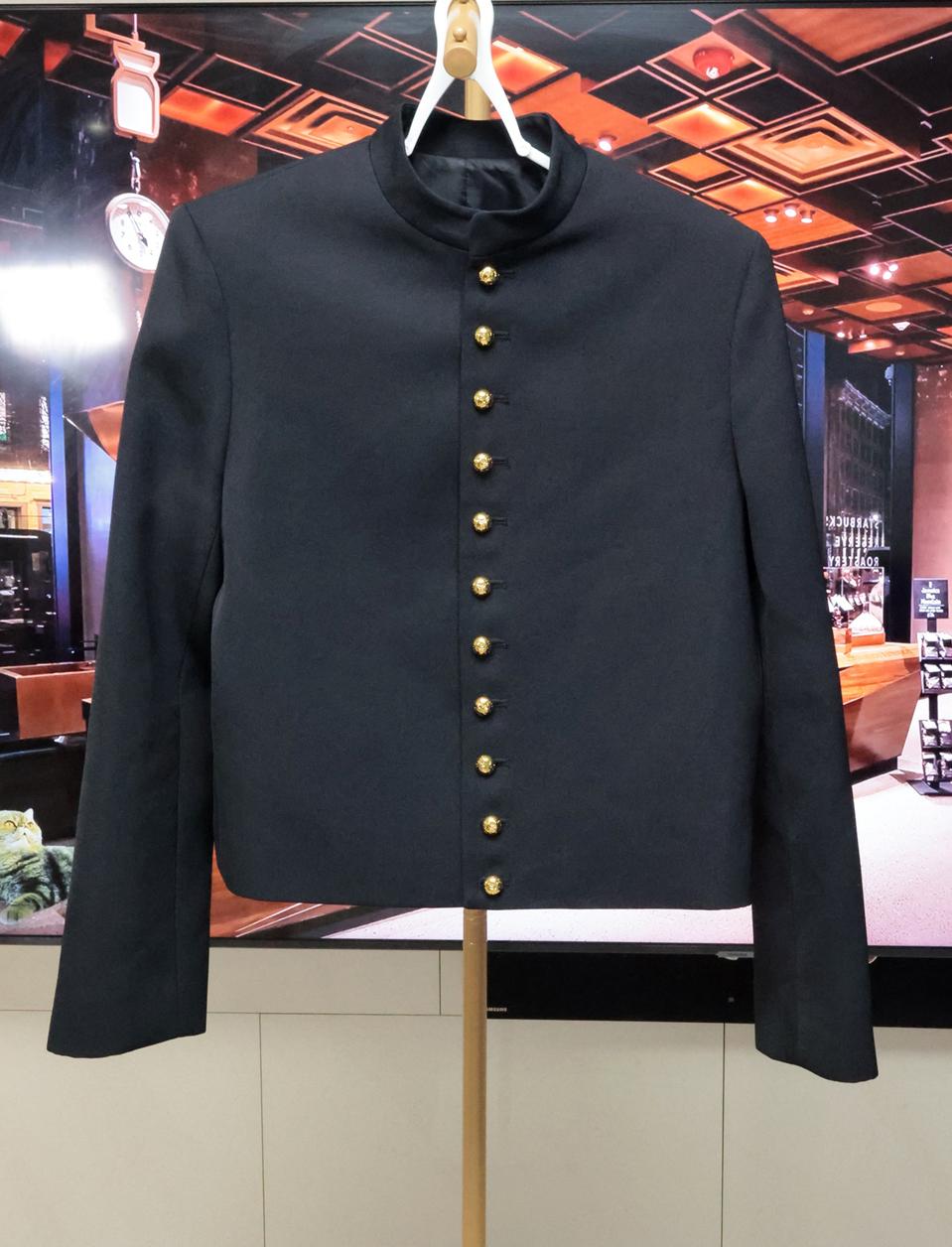 CELINE 감성 그대로, 금장 하이넥 밴드 자켓