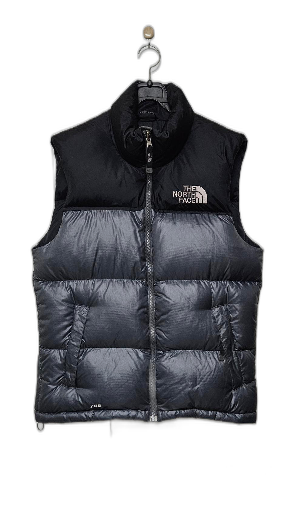 노스페이스 700 패딩 조끼 블랙/그레이