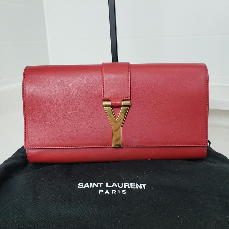 생로랑 311213 카바시크 Y라인 클러치 레드 (누나명품중고)