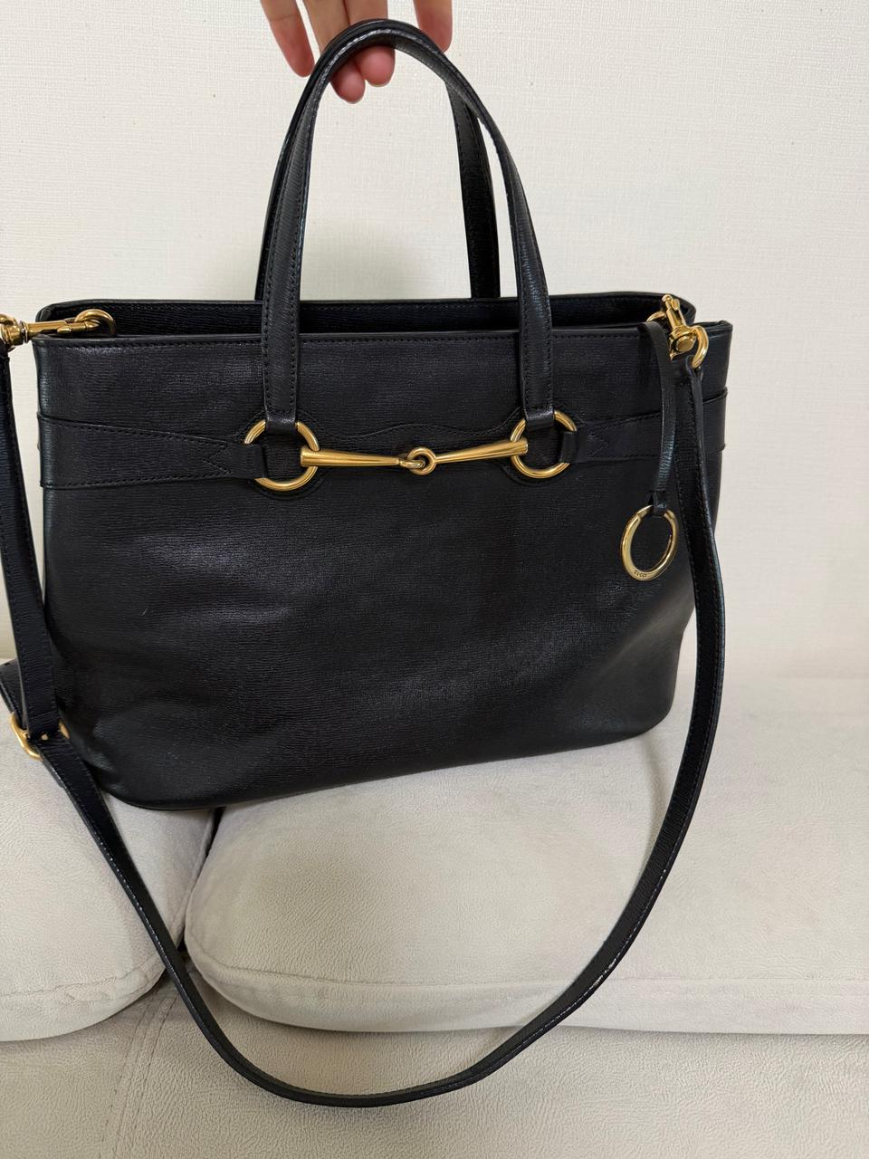 구찌 금장 홀스빗 탑핸들 숄더백