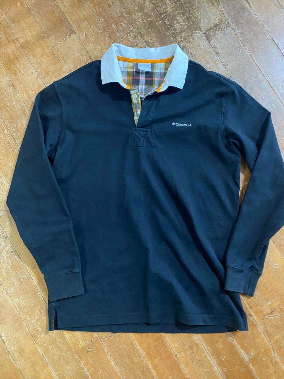 컬럼비아 긴팔 럭비 폴로티 L