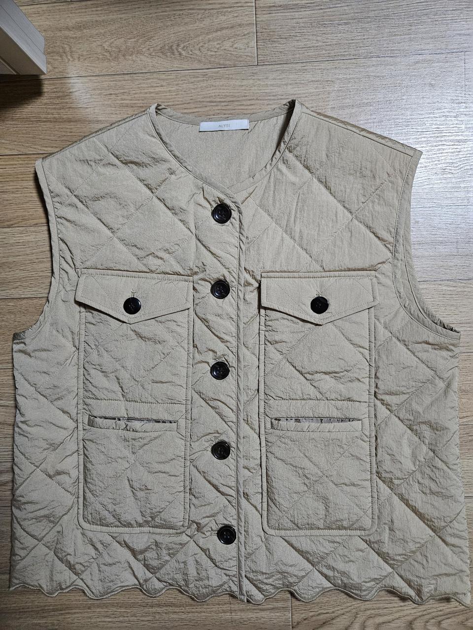 ALYSI 여성용 퀼팅 조끼 베이지 77