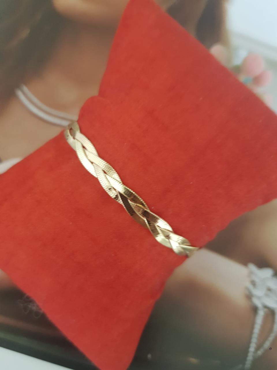 14k 할로우 투톤 꼬임 뱀줄 팔찌( 팔목약한 언냐)