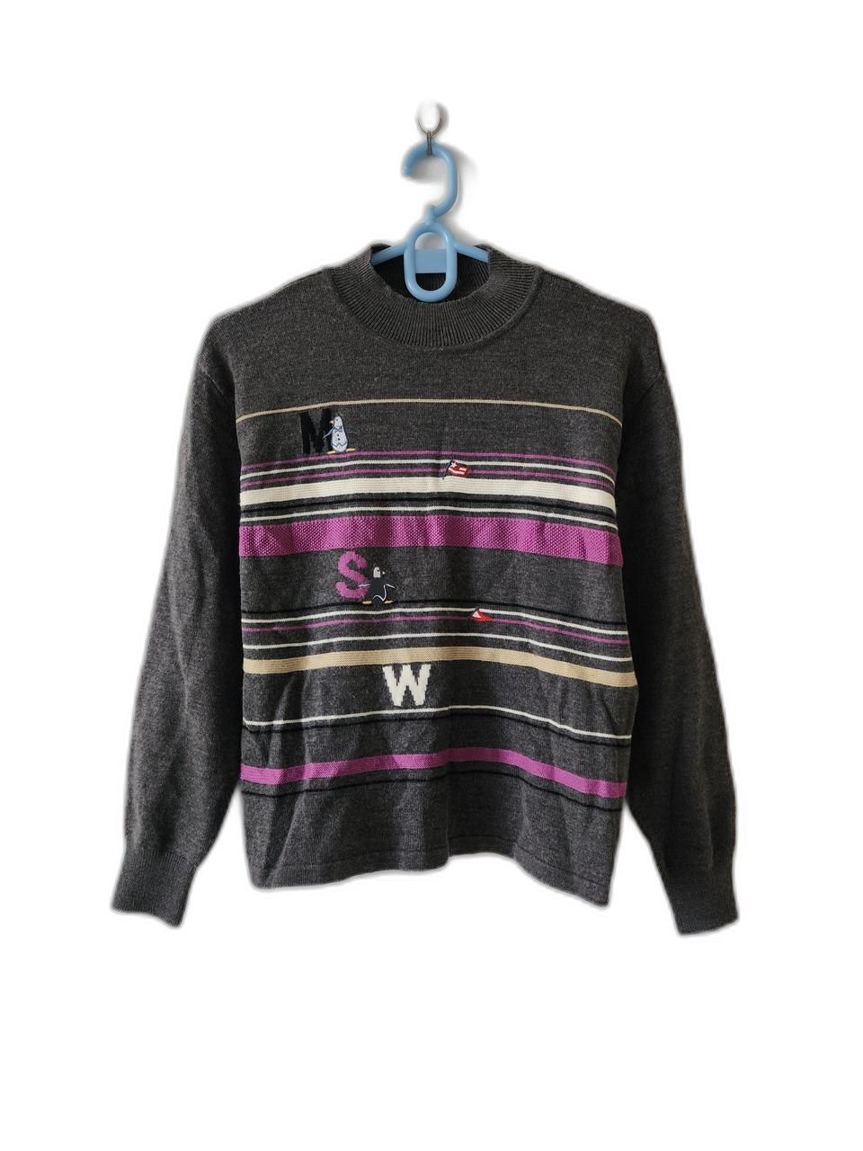 먼싱웨어 스트라이프 여성 골프 니트