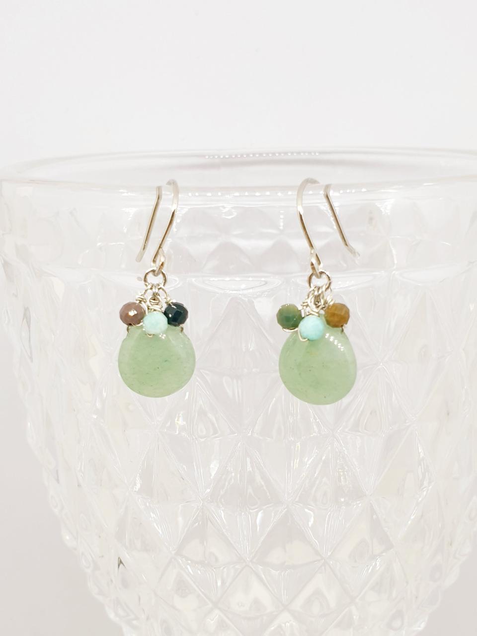 그린 페블 귀걸이