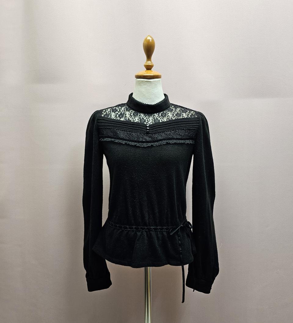 잇미샤 시스루 프릴 울 니트