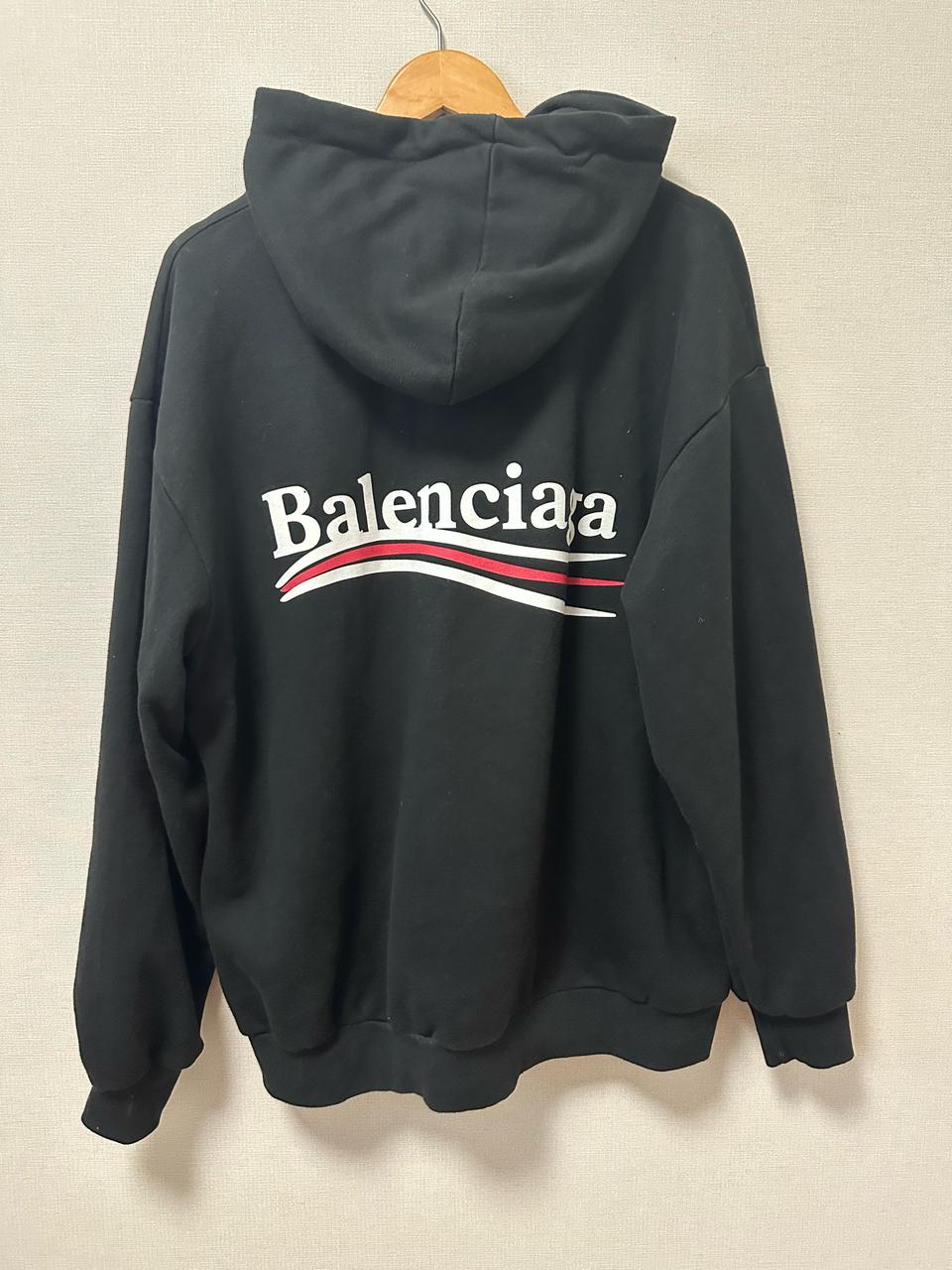 [L]발렌시아가 웨이브 로고 후드티