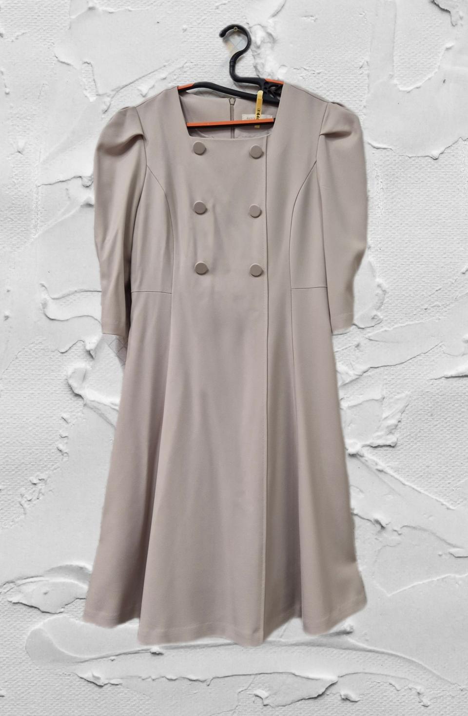 수입 퍼프 슬리브 롱 원피스