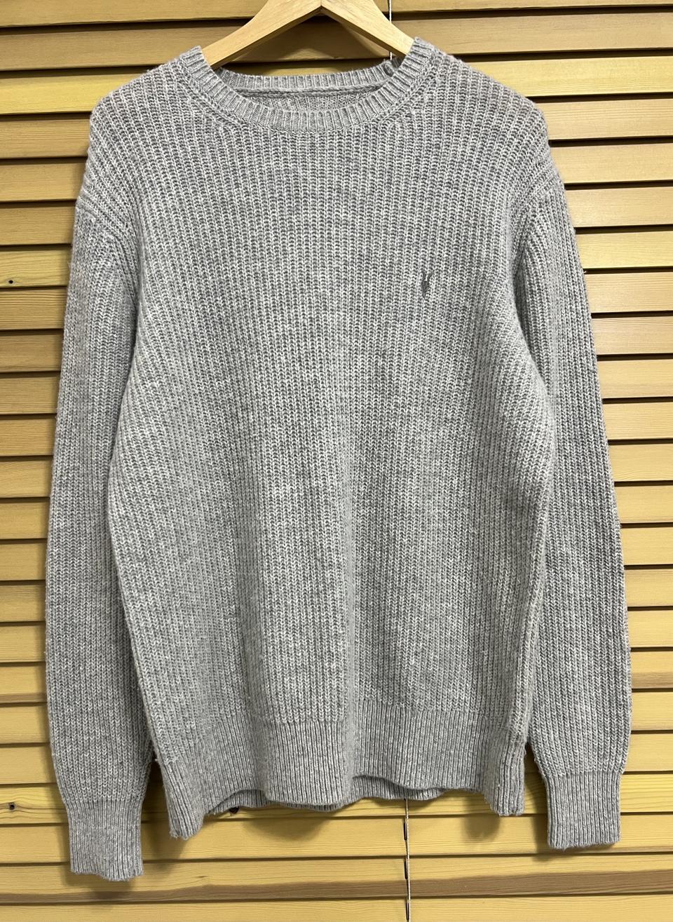 올세인츠 남성 그레이 라운드울니트