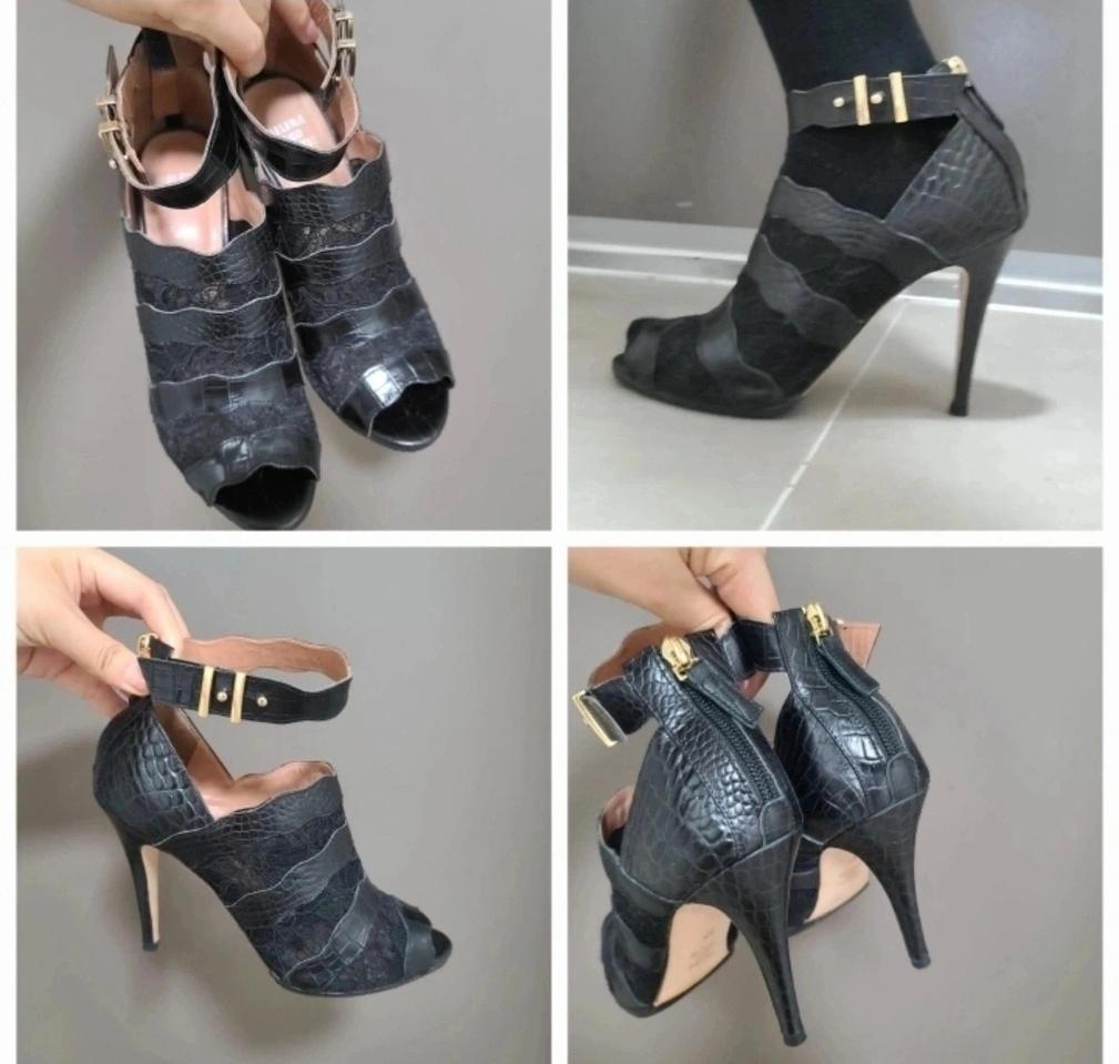 스트랩 샌들 앵글부츠  37사이즈  10cm 240