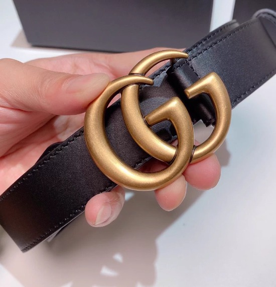 구찌 GG 마몽 레더 벨트 금장