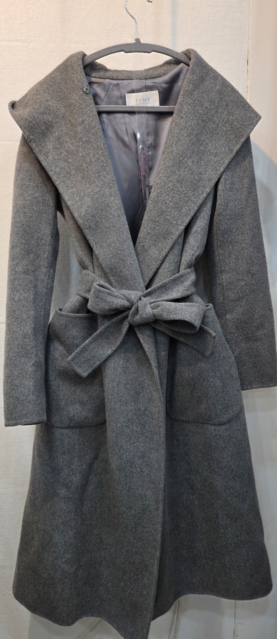 타임 캐시미어 후드 코트