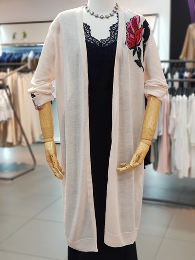 시슬리 자수 롱 가디건