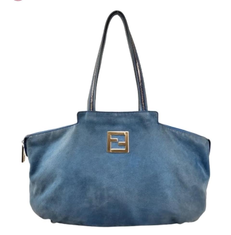 정품 펜디 코발트블루 펄 레더 숄더백