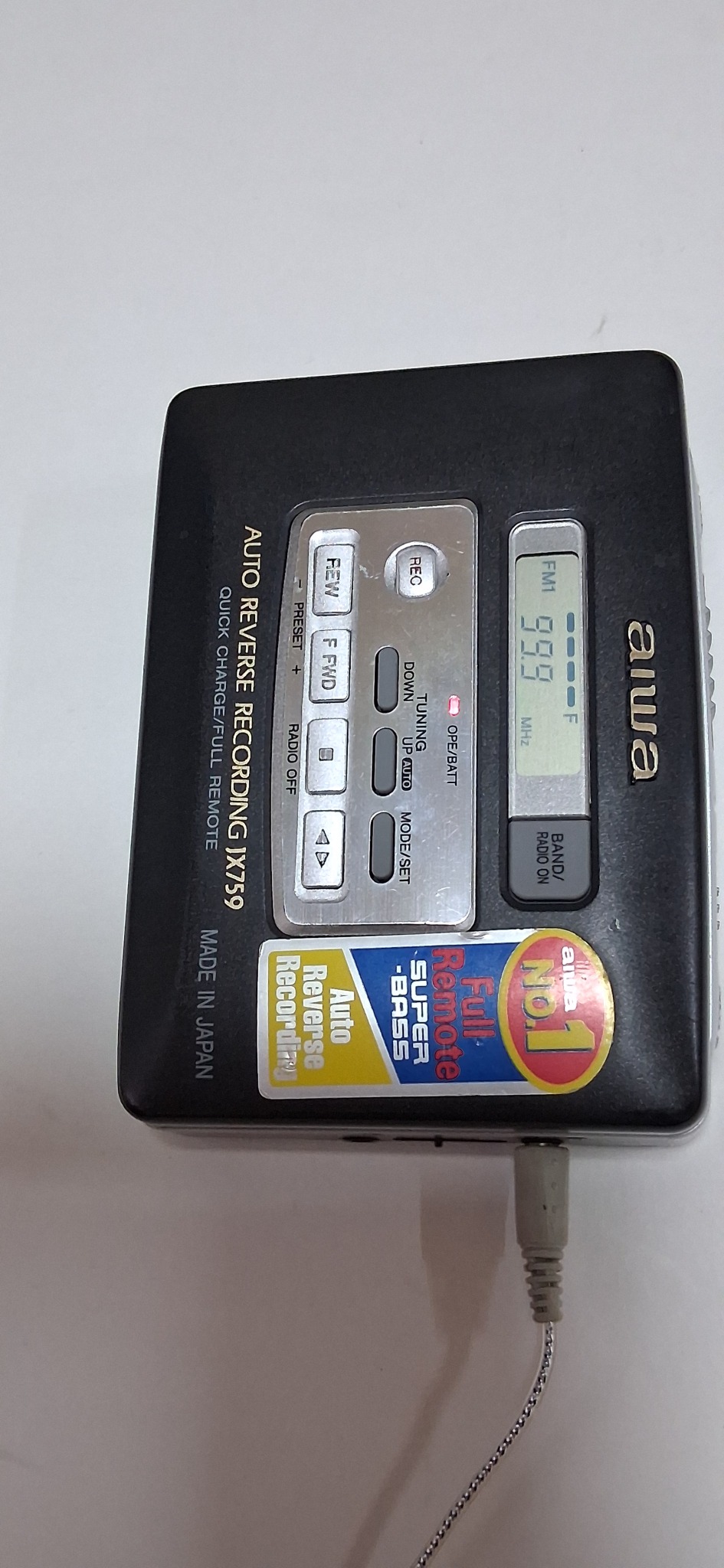 AIWA HS-JX759 워크맨(카세트).설명글필독