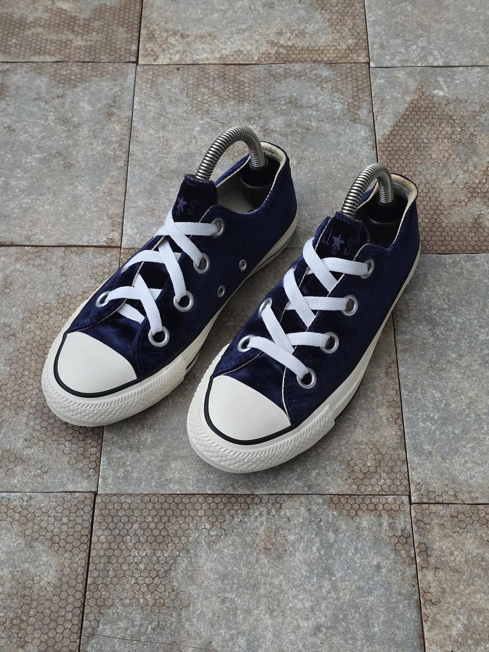 (220)컨버스 척테일러 올스타 벨벳 네이비 로우 스니커즈 운동화