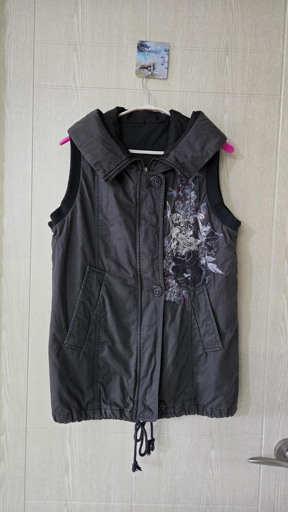 자수 후드 조끼자켓 FREE 가슴90