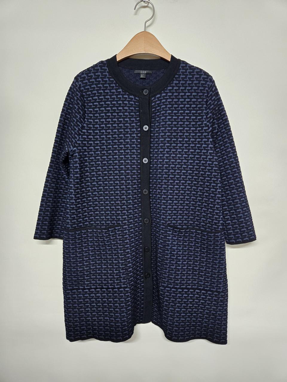 COS코스 네이비 텍스쳐 버튼 프론트 카디건  XS